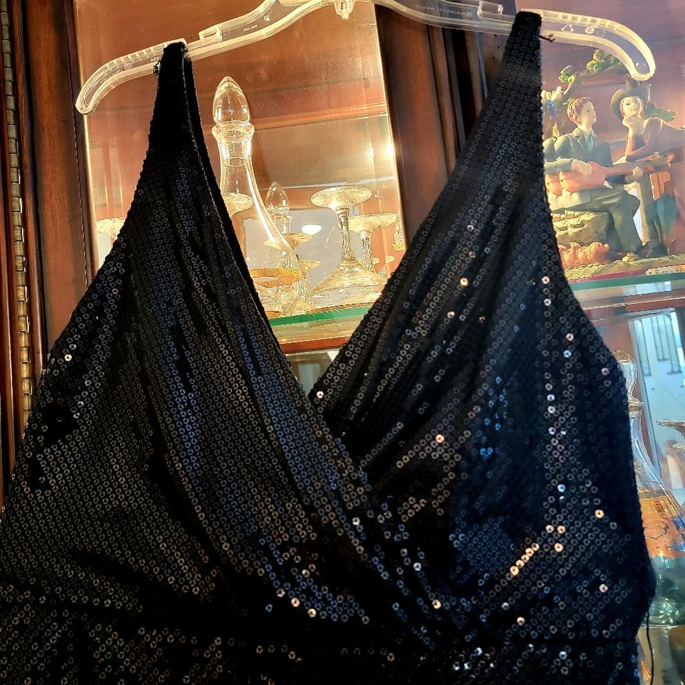 Black sequin formal dress